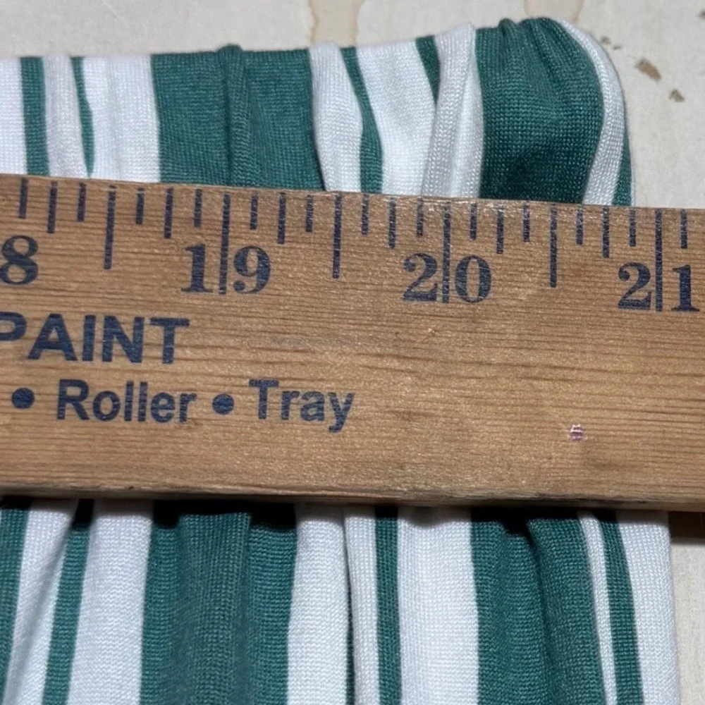 Honeydew Intimates Pajama Set 2X 3X Green White Striped Button Front Loungewear